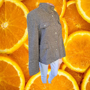 Simonton Says Gray‎ Marled With Pink Sherpa Collar Jacket Size Medium